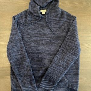 Neiman Marcus 100% cashmere dark blue hoodie; size large.